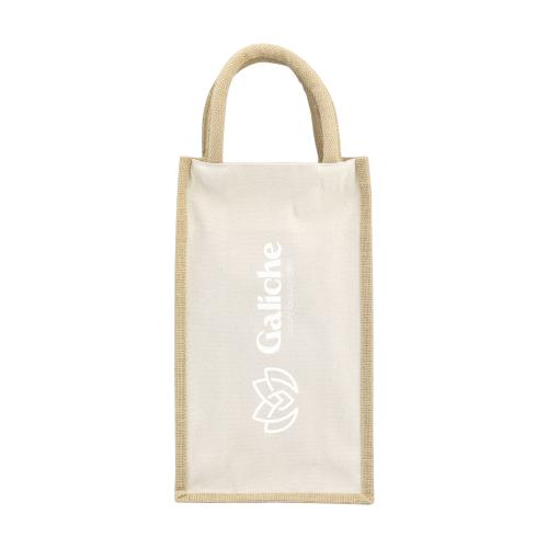 Wijntas jute &amp; canvas dubbel - Yana Gifts