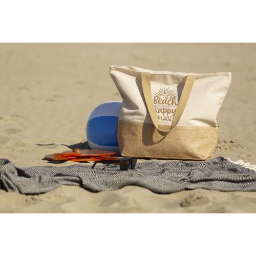 Strandtas van jute en katoen - Yana Gifts