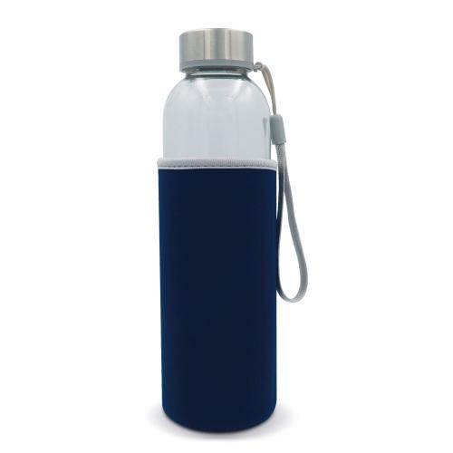 Waterfles transparant glas met sleeve - Yana Gifts