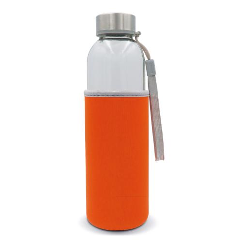 Waterfles transparant glas met sleeve - Yana Gifts