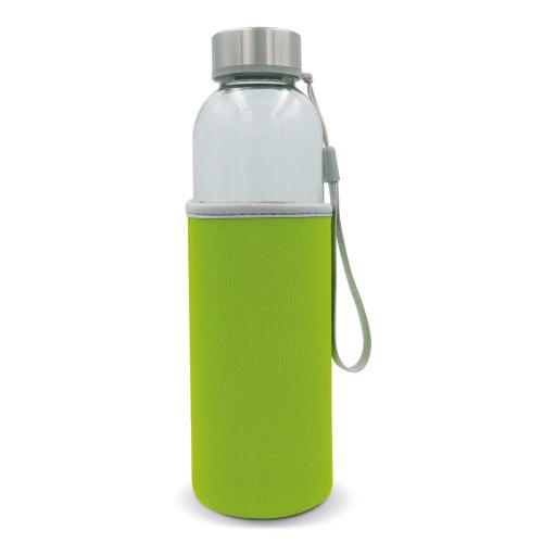 Waterfles transparant glas met sleeve - Yana Gifts