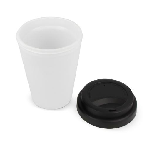 Koffiebeker wit met gekleurd deksel 250ml - Yana Gifts