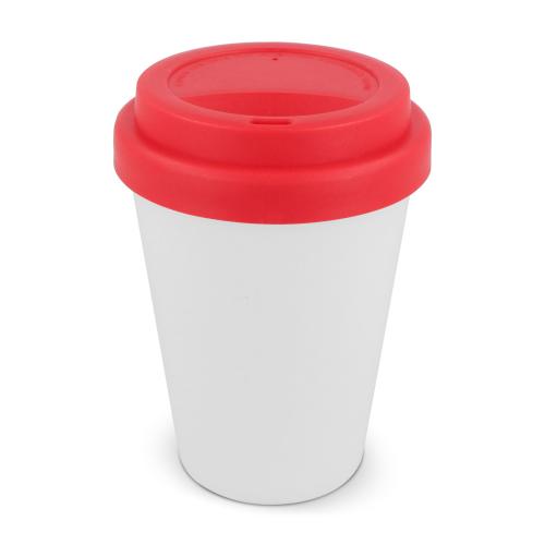 Koffiebeker wit met gekleurd deksel 250ml - Yana Gifts
