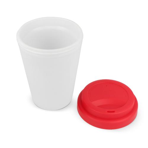 Koffiebeker wit met gekleurd deksel 250ml - Yana Gifts