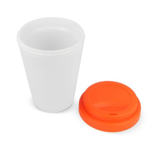 Koffiebeker wit met gekleurd deksel 250ml - Yana Gifts