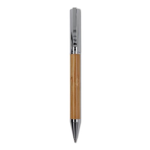 Set metalen balpen en rollerbal pen bamboe - Yana Gifts
