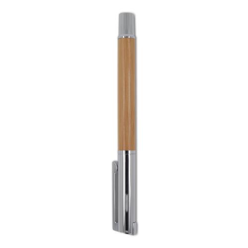 Set metalen balpen en rollerbal pen bamboe - Yana Gifts