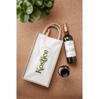 Wijntas jute &amp; canvas dubbel - Yana Gifts