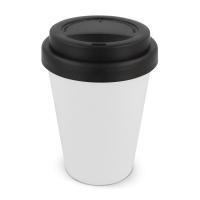 Koffiebeker wit met gekleurd deksel 250ml - Yana Gifts