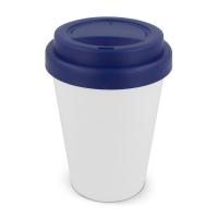 Koffiebeker wit met gekleurd deksel 250ml - Yana Gifts