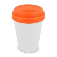 Koffiebeker wit met gekleurd deksel 250ml - Yana Gifts