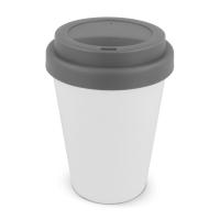 Koffiebeker wit met gekleurd deksel 250ml - Yana Gifts