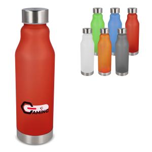 Drinkfles matte kunststof met metalen dop - Yana Gifts