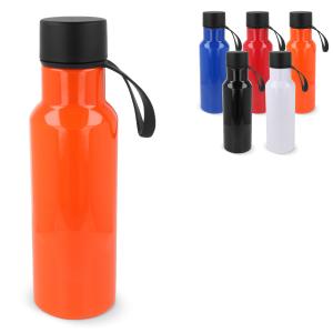 Drinkfles kunststof zwarte dop & rubberen handvat - Yana Gifts